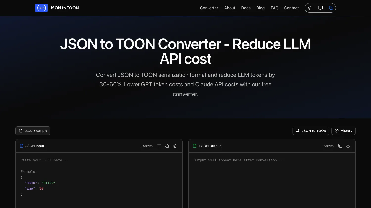 JSON to TOON screenshot